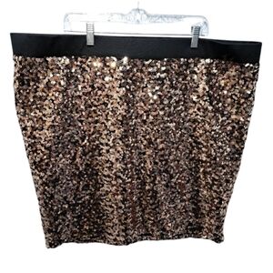 New Torrid Champagne women's elastic waist lined sequin mini skirt 4X